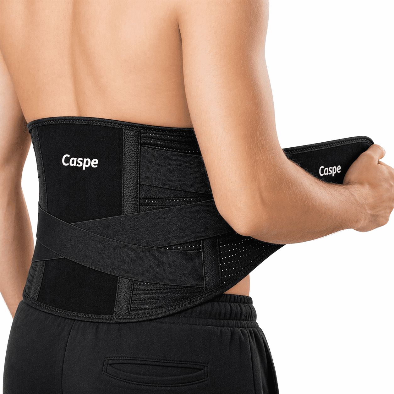 Caspe Back Brace for Lower Back Pain Relief, Adjustable Lumbar Support for Men & Women with Removable Pad,Ergonomic 3D Knit Fabric, Breathable Design for Sciatica,Herniated Disc,Daily Support X-Large