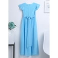 thumbnail image 6 of iEFiEL Girls Ruffles Bridesmaid Prom Gown Party Long Flower Girl Dress Blue 12, 6 of 7