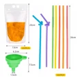 thumbnail image 4 of 100 Bolsas Y Pajitas De Bebida Reutilizables Translúcidas, 4 of 8