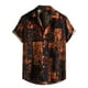 thumbnail image 1 of Playeras Camisa superior informal a la para hombre, camisas estampadas con botones, camisa informal holgada de manga corta de verano con solapa (Navy, S), 1 of 6