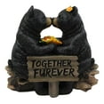thumbnail image 3 of Ebros Romantic Black Bear Couple Kissing by Wooden Log Statue 7" Tall Whimsical Black Bear Family Together Furever Decorative Figurine, 3 of 6