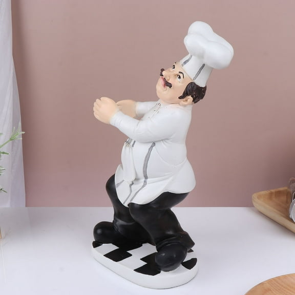 FRCOLOR  Kitchen Chef Ornament Statue Restaurant Cottage Decor Toasting Office Man