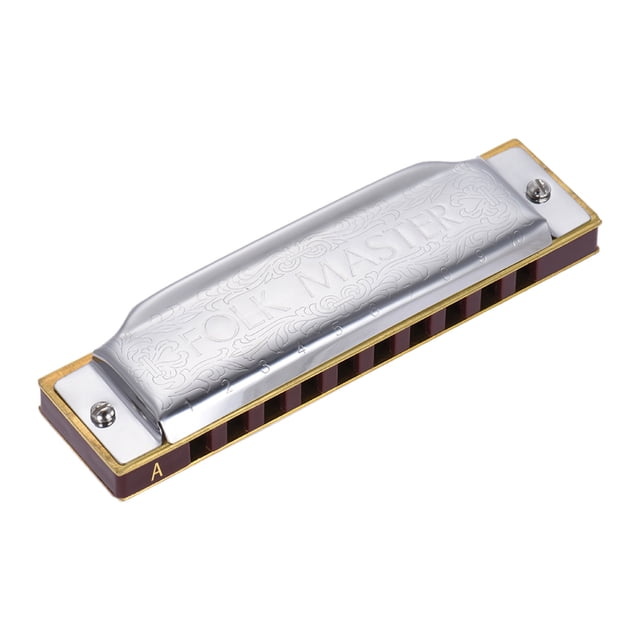 Armónica profesional Suzuki 1072-A de 10 agujeros, tono A, 20 notas - Ideal para blues (envío en caja de 12 unidades)