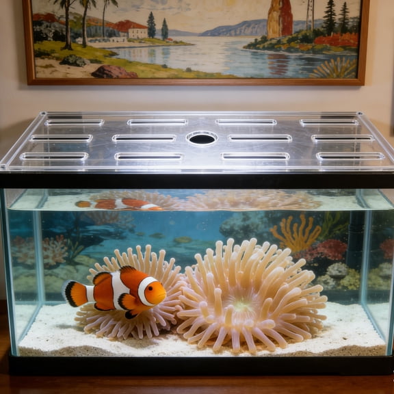 ETHZZLE Replacement Fish Tank Lid with Transparent Plastic Cover and Anti-Jumping Design for Aquarium Tanks