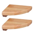 thumbnail image 6 of Dayesque 2-Pack Natural Wood Corner Wall Shelves with Curved Design, Multi-Level Display for Home Storage and Decorative Organization, 6 of 9