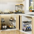 thumbnail image 6 of DELAMU 2-TIER L-shape Under Cabinets Storage, Under Sink Organizer Pull out Drawer Organization and Storage for Bathroom, Kitchen, Laundry Room, 2 Pack, Black, 6 of 6