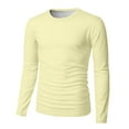 thumbnail image 6 of Dresfit Men's Thermal Shirts Solid Color Big and Tall Tshirts 2025 Stretch Crew Neck Long Sleeve Baseball Tops Fall Basic Slim Fit Button Fashion Khaki M, 6 of 7