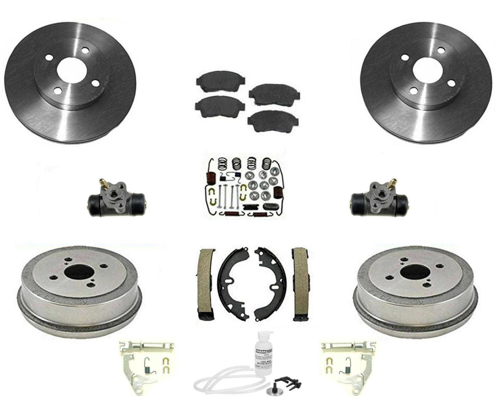 For 9397 Toyota Corolla Brake Disc Rotors Pads Drums Shoes Cylinder