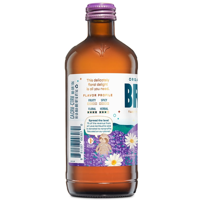 Brew Dr. Single Bottle Love Kombucha, Jasmine & Lavender, 14 fl oz