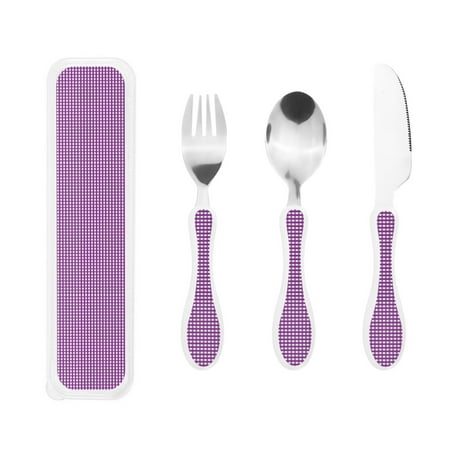 

3 Piece Children S Knife Fork And Spoon Stainless Steel Tableware Christmas Halloween Family Dinner Kindergarten Outdoor Picnic Birthday Gingham