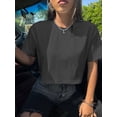 thumbnail image 3 of Hat and Beyond Womens Active Lifestyle High Waisted Short Sleeve Yoga Dance Tee Shirt, 3 of 7
