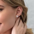 thumbnail image 2 of Gem Stone King 18K Rose Gold Plated Silver Stud Earrings for Women Men White Moissanite (8.00 Cttw, Round 10MM), 2 of 4