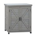 thumbnail image 5 of LDB_BUILDING 31.5in. W x 36in. H Outdoor Storage Cabinet & Potting Bench Table with Metal Top, Wooden Patio Furniture, Garden Workstation, 5 of 6