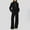 Black, variant on Women's 2 Piece Outfits Lounge Set 2024 Oversized Half Zip Sweatshirt Wide Leg Sweatpant Set Sweatsuit Tracksuit