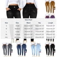 thumbnail image 4 of Bovxnpu Women's High Waisted Jeggings Pants Jeans Denim Pants Leggings Women's Faux Denim Print Wide Leg Pants Fake Pockets Long Sleeve Style Pants, 4 of 9