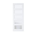 thumbnail image 3 of 30" x 96" White Primed Pantry Slab Door 5-Lite Frosted Glass Solid Manufacture Wood French Standard Door, 3 of 8