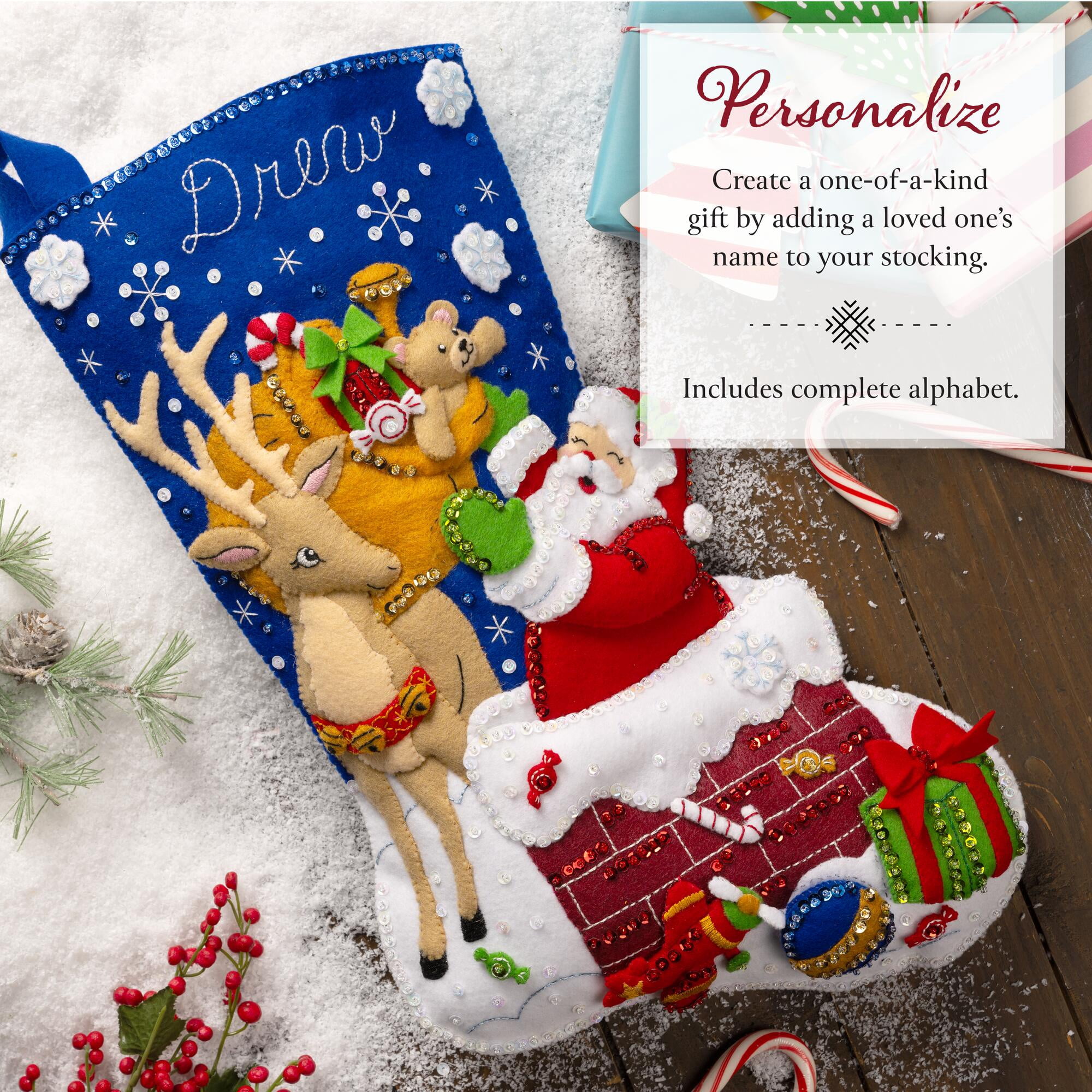 Bucilla Santa Toy Delivery 18 in Multicolor Felt Stocking Kit