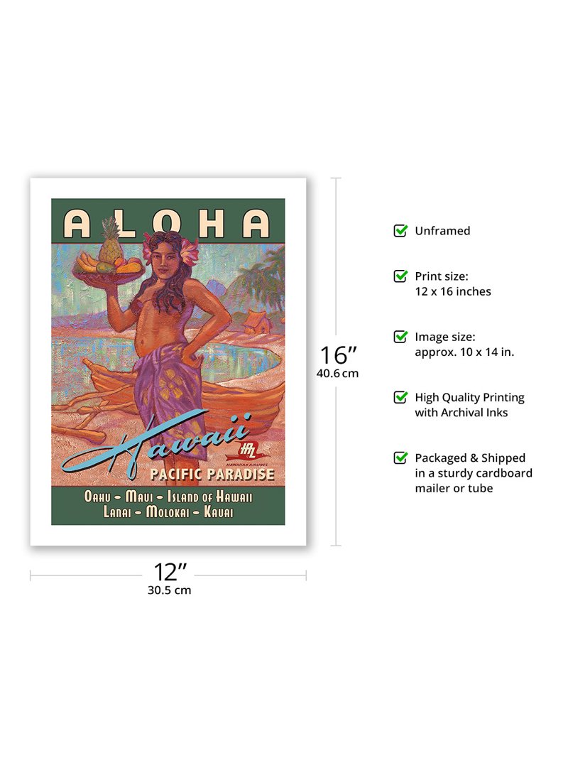 Aloha Hawaii - Pacific Paradise - Hawaiian Airways - Vintage