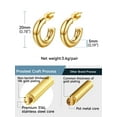 thumbnail image 6 of PROSTEEL Gold Plated Hoop Earrings For Women Lightweight Open Huggie 20mm Stainless Steel Round Earring Gift for Christmas Anniversary, 6 of 8