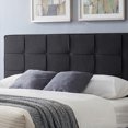 thumbnail image 3 of King-size Upholstered Platform Bed Frame with Contemporary Tufted Waffle Stitching, Easy Assembly, Black, 3 of 14