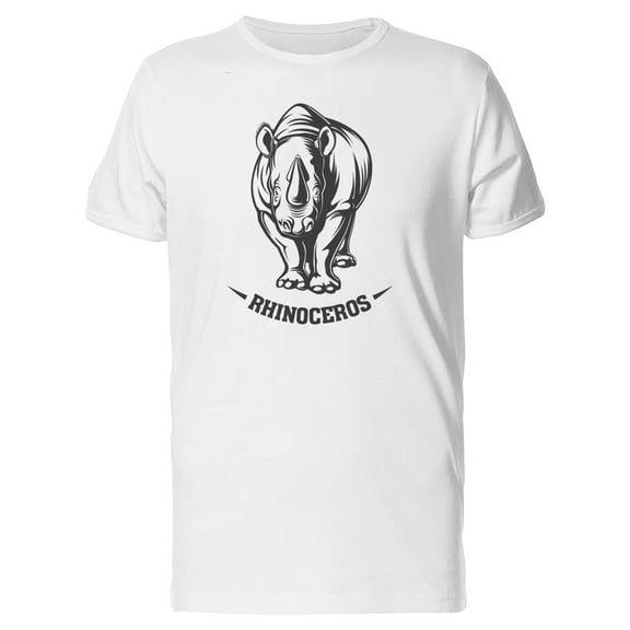 Rhinoceros Front View B&W Tee Men's -Image by Shutterstock