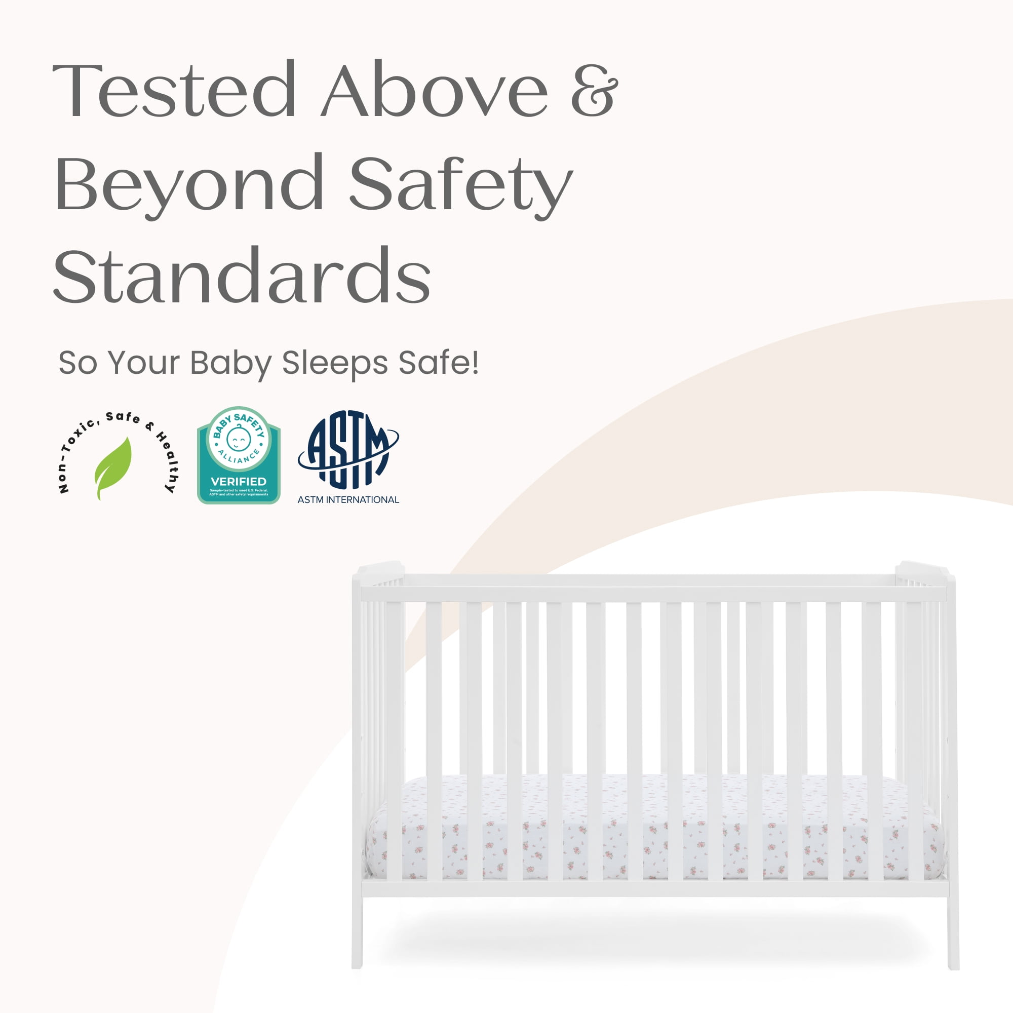 Delta Children Emmie 4-in-1 Convertible Crib - Converts from Baby Crib to Toddler Bed, Daybed and Sofa Bed, Fits Standard Full-Size Crib Mattress, White