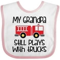 thumbnail image 3 of Inktastic Firefighter Grandpa Plays with Trucks Boys or Girls Baby Bib, 3 of 4