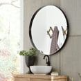 thumbnail image 3 of Tyler Dillon Round Black Metal Framed Steele Wall Mirror, 3 of 6