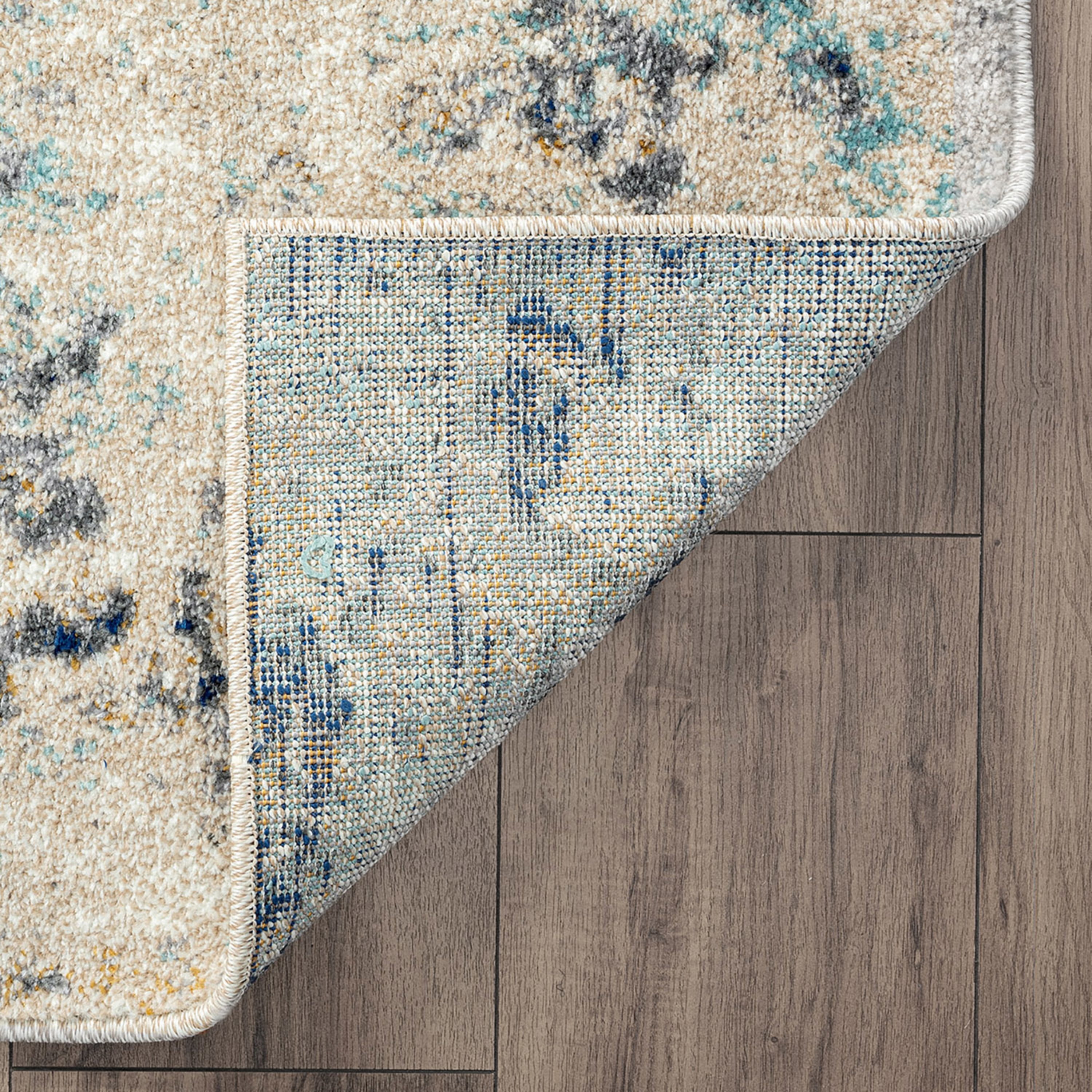 Contemporary 2x3 Area Rug (2' x 3') Abstract Silver, Beige Indoor Scatter Easy to Clean