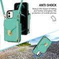thumbnail image 2 of Nalacover Wallet Case for iPhone 12/iPhone 12 Pro,with Removable Adjustable Shoulder Strap,PU Leather Back Zipper Pocket Card Holder Stand Purse Shockproof Phone Case for Women Men,Mint, 2 of 9