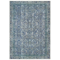 Belen Traditional Oriental Area Rug, Blue/ Blue, 5' x 8'