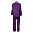 thumbnail image 3 of Matching Pajamas for Family Long Sleeve Button Down Pj Set Holiday Casual Loungewear Soft Xmas Silk Pjs Two Piece Sets (Mom, Purple, Size M), 3 of 8