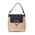 thumbnail image 2 of Bolso tejido de paja Vintage para mujer bolsa de playa con Ehuebsd solapa de verano, 2 of 9