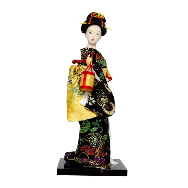 Muñeca con Kimono de Geisha Japonesa, Decoración de Mesa de 25cm, Figura Coleccionable Hecha a Mano, Estatua para Estantería, Entrada, Gabinete, Escri Estilo E