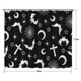 thumbnail image 5 of Black Halloween Bat Spider Pattern Shower Curtain 84"x72" ,Bathroom Decorative Shower Curtains Set with 12 Hooks,Modern Waterproof Washable Shower Curtain, 5 of 6