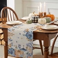 thumbnail image 3 of Orange Blue Fall Table Runner, Autumn Thanksgiving Kitchen Dining Table Decoration for Home Party Decor 13x36 Inches, 3 of 9