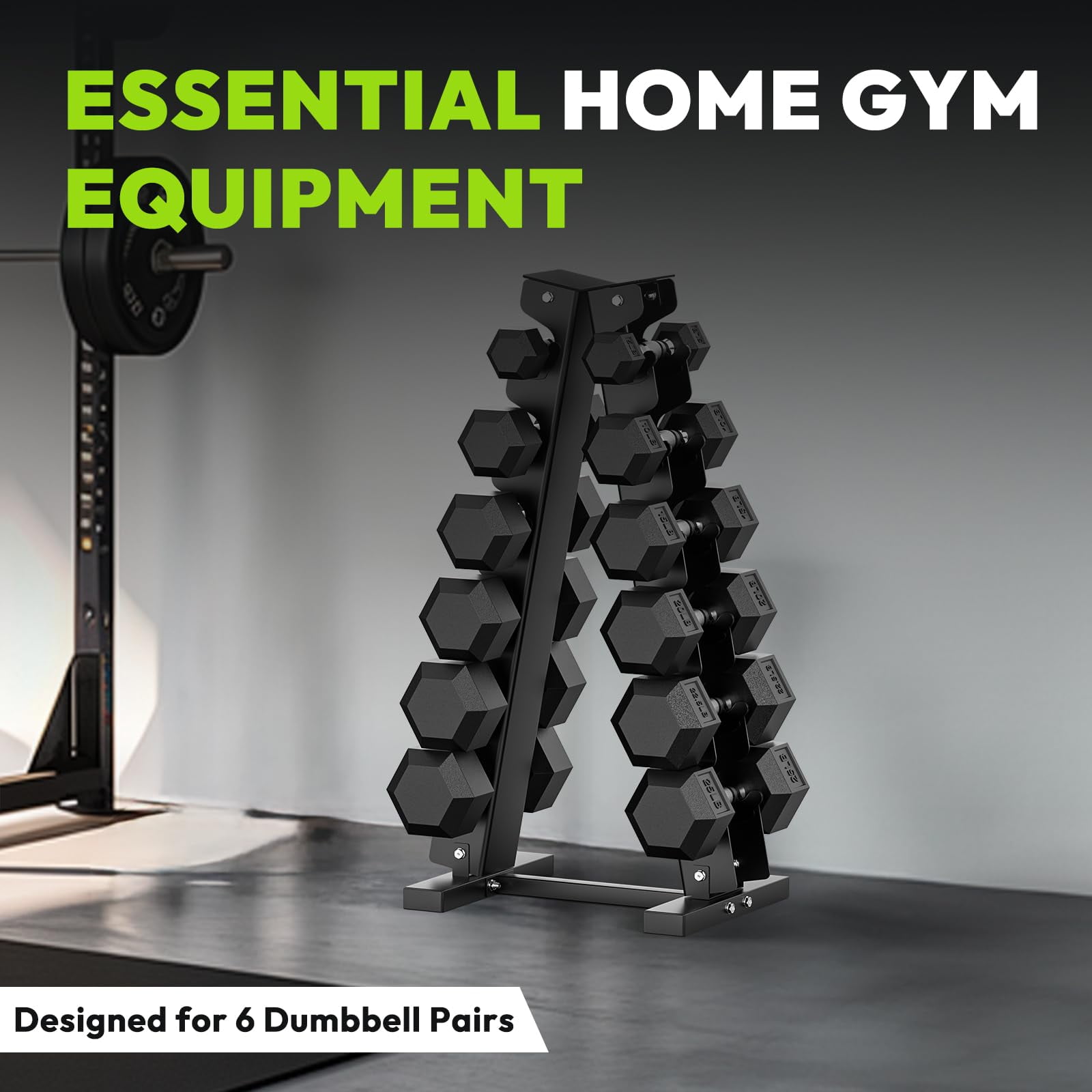 HANDBODE 140 lb Dumbbell Set Rubber Encased Hex Dumbbell Free Weights Dumbbells Home Weight Set with 6-Tier A-Frame Dumbbells Rack