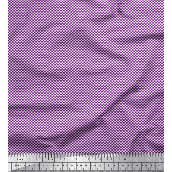 Soimoi Polyester Crepe Fabric Herringbone Small Fabric Prints by Yard 42 Inch Wide