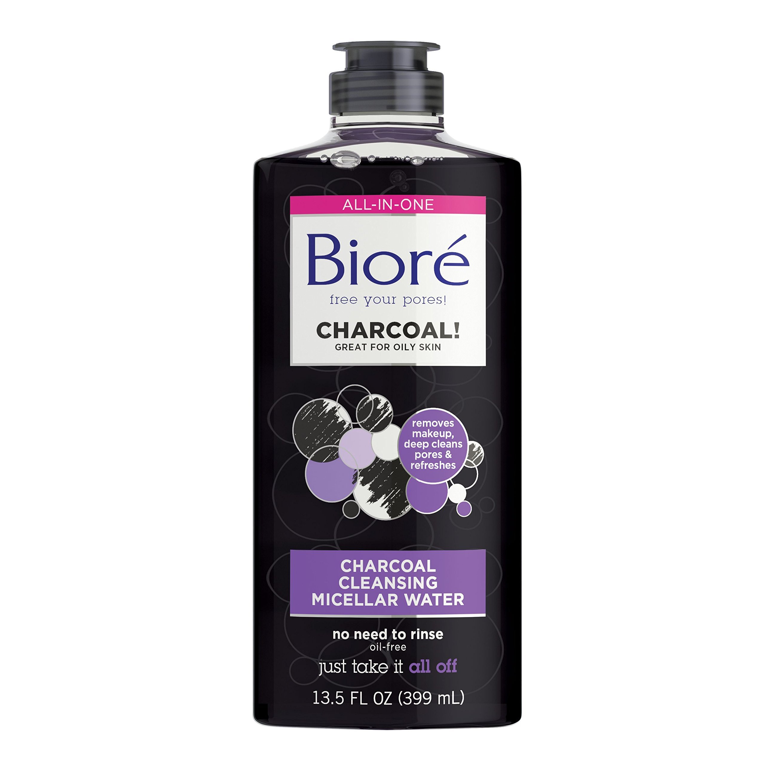 Bioré One Step Charcoal Cleanser and Makeup Remover with Micellar Water