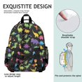 thumbnail image 5 of Black Colorful Dinosaur Pattern Cute School Backpack Bag for School with Padded Back and Adjustable Shoulder Straps 15.25"x11.5"x5.25", 5 of 5