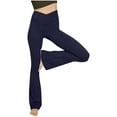 thumbnail image 2 of Simua Flare Leggings for Women Solid Color V Waist Slim Stretch Fitness Running Yoga Trendy Pants, 2 of 6