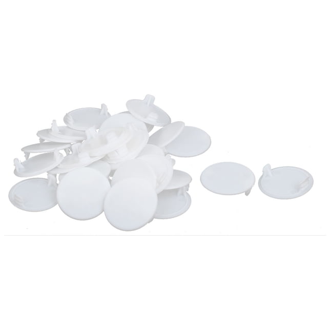 Tapa de Plástico Redonda de 42mm 1.65 pulgadas, Cubierta a Prueba de Polvo, Blanca, 30pcs