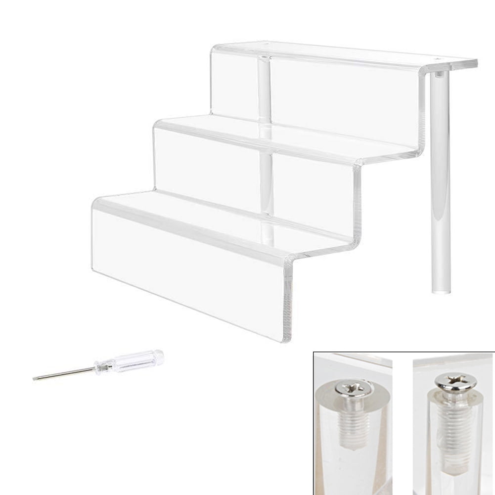 Oxide metriek omvatten Acrylic Riser Display Shelf for Amiibo Funko POP Figures, Cupcakes Stand  for Cabinet, Countertops, Table - 3-Tier, Clear - Walmart.com