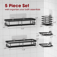 thumbnail image 4 of Sakugi Adhesive Shower Caddy 5 Pack, Multipurpose and Rustproof Shower Organizer, Ultra Space-Saving Bathroom Shower Shelves, 4 of 6