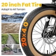 thumbnail image 6 of OTD Electric Bike for Adults, 1800W Peak 28MPH, 48V 26Ah 20" Fat Tire Ebike, Dual 48V 13Ah Removable Battery 160 Miles, Dual Seat, Lockable Suspension, 7-Speed, 4 Modes & Smart App, Commuting E bike, 6 of 9