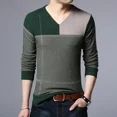thumbnail image 5 of Suéter de punto liso a cuadros para hombre, jersey de cuello en V para hombre, prendas de punto baratas de color verde, tendencia 2024, productos más vendidos, Over Fit X, 5 of 5