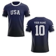 thumbnail image 6 of WAYUTE Men's USA Soccer T-Shirt DIY Name Number Short Sleeve Crew Neck Tee with Stylish Pattern Patriotic Color Sporty Casual Top Dailiy Wear, 6 of 7