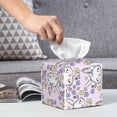 thumbnail image 6 of Logiee Tissue Box Cover 5X5X5'' PU Leather Tissue Holder Square Tissue Cube Box Organizer for Bathroom Vanity Countertop,Car,Night Stands,Office,Home,Kitchen (Purple Rabbit), 6 of 8