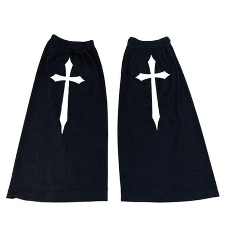 

HOTYA Women Girls Lolita Gothic Long Leg Warmer Cross Print Oversize Baggy Boot Cuffs