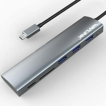 Iii Hub - USB C Hub, Wavlink Type C Adapter Hub to 3 USB 3.0 Ports and SD/ Micro SD Card Reader Combo, 5-in-1 mini dock for New MacBook Pro 2016, New MacBook 12-Inch with Type C Plug and other USB C Laptop